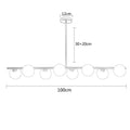 Modern brass led pendant lights 5-globe dining room chandelier