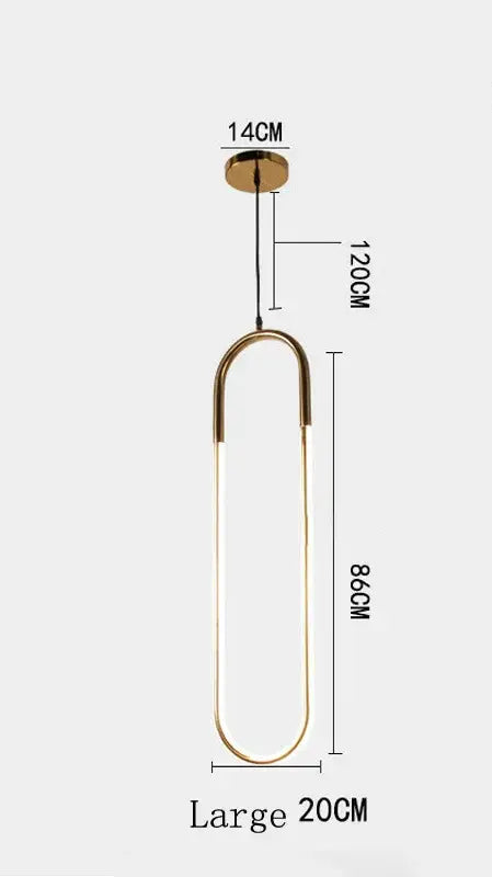 Modern brass led u-shaped bar chandelier dining room light