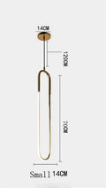 Modern brass led u-shaped bar chandelier dining room light