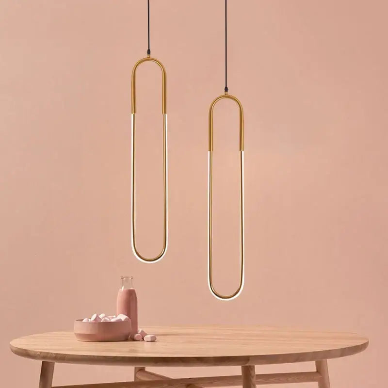 Modern brass led u-shaped bar chandelier dining room light