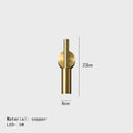 Modern brass led wall lamp bedroom rotatable cylindrical sconce