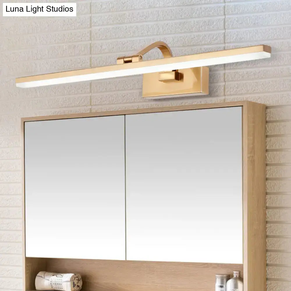Modern brass linear vanity led light bathroom wall fixture