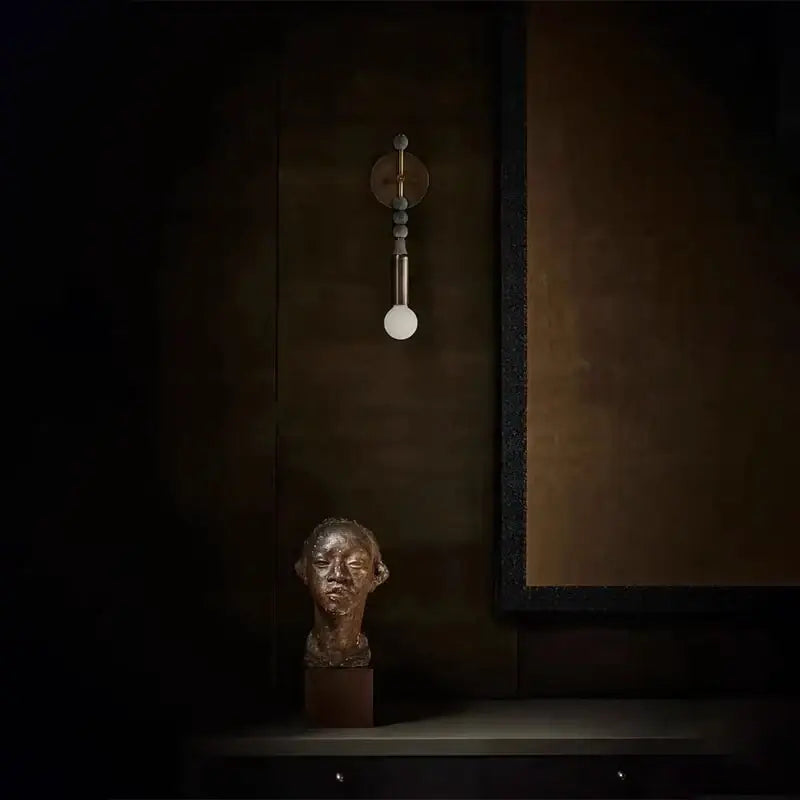 Modern brass marble ball wall sconce bedroom led light