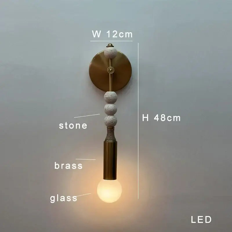 Modern brass marble ball wall sconce bedroom led light