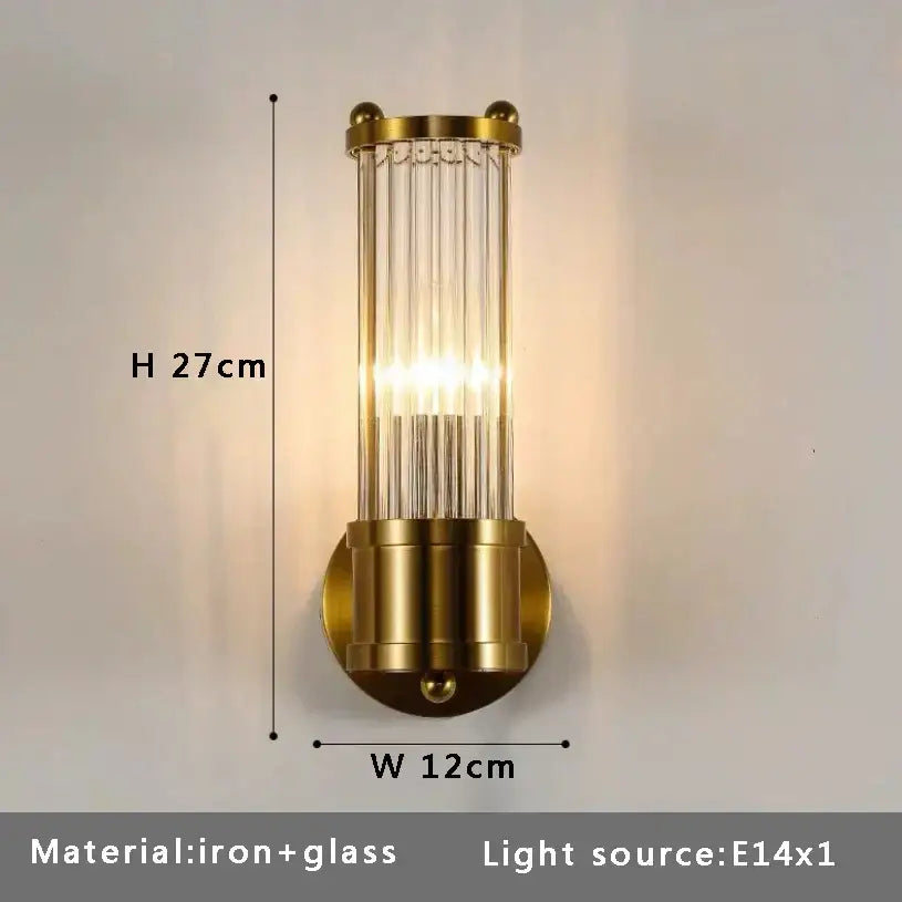 Modern brass marble ball wall sconce bedroom led light