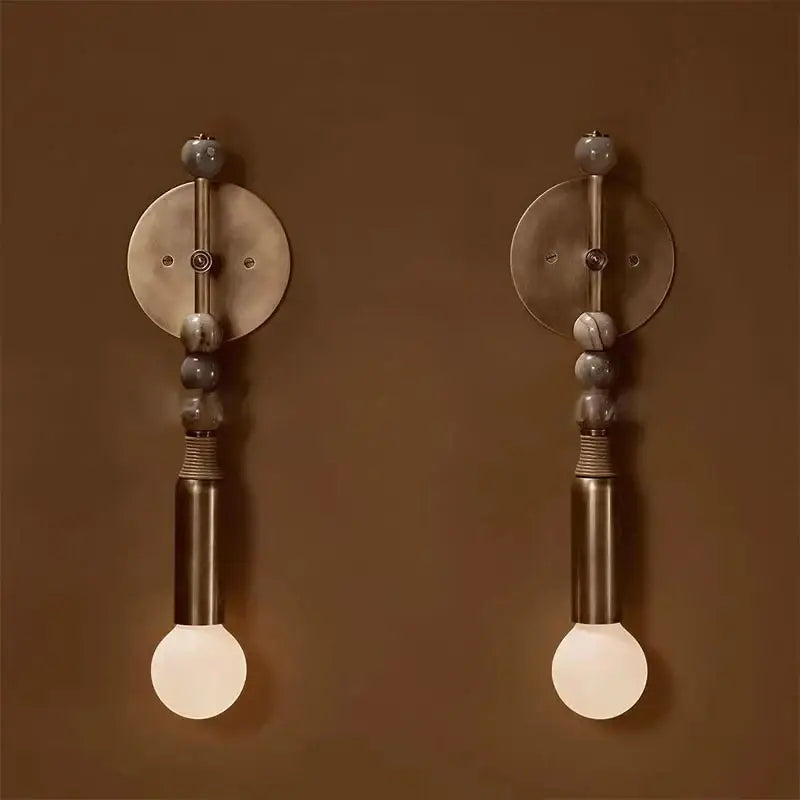 Modern brass marble ball wall sconce bedroom led light