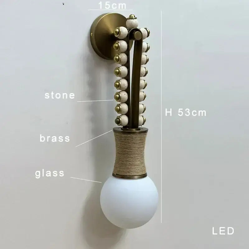 Modern brass marble ball wall sconce bedroom led light