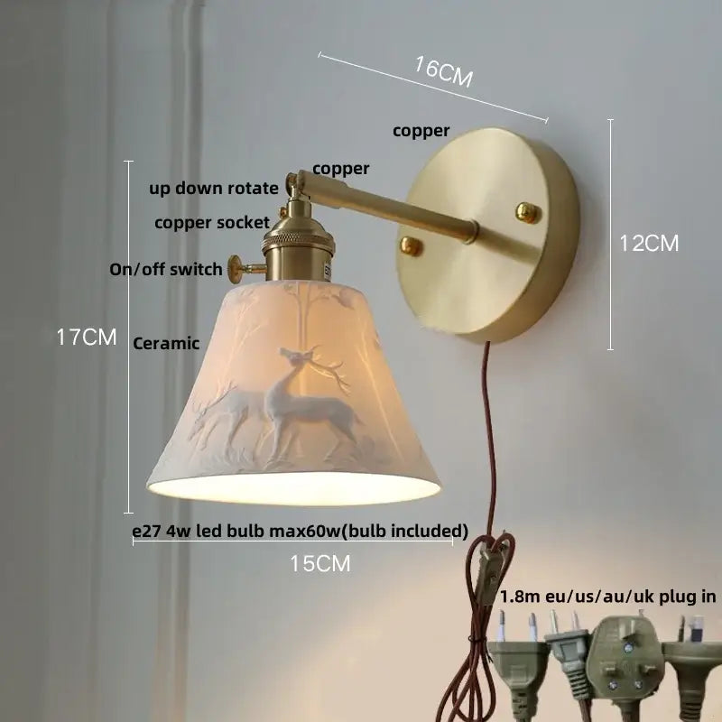 Modern brass mountain led wall lamp sconce – bedroom stair light