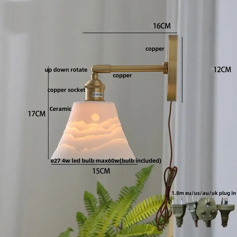 Modern brass mountain led wall lamp sconce – bedroom stair light