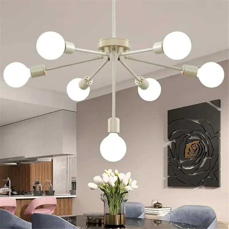Modern brass nordic ceiling chandelier living room glass bulb light