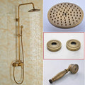 Modern brass rainfall shower faucet set with handshower for bathroom