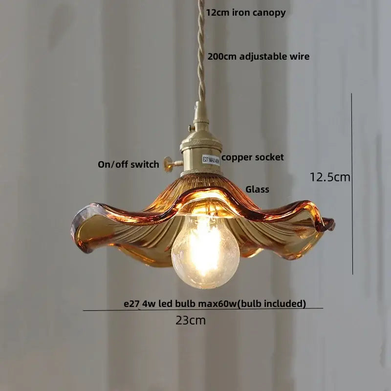Modern brass ribbed clear glass pendant lamp dining room hanging light