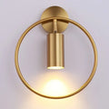 Modern brass ring led wall lamp bedroom sconce