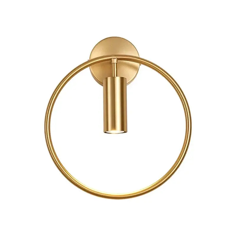 Modern brass ring led wall lamp bedroom sconce