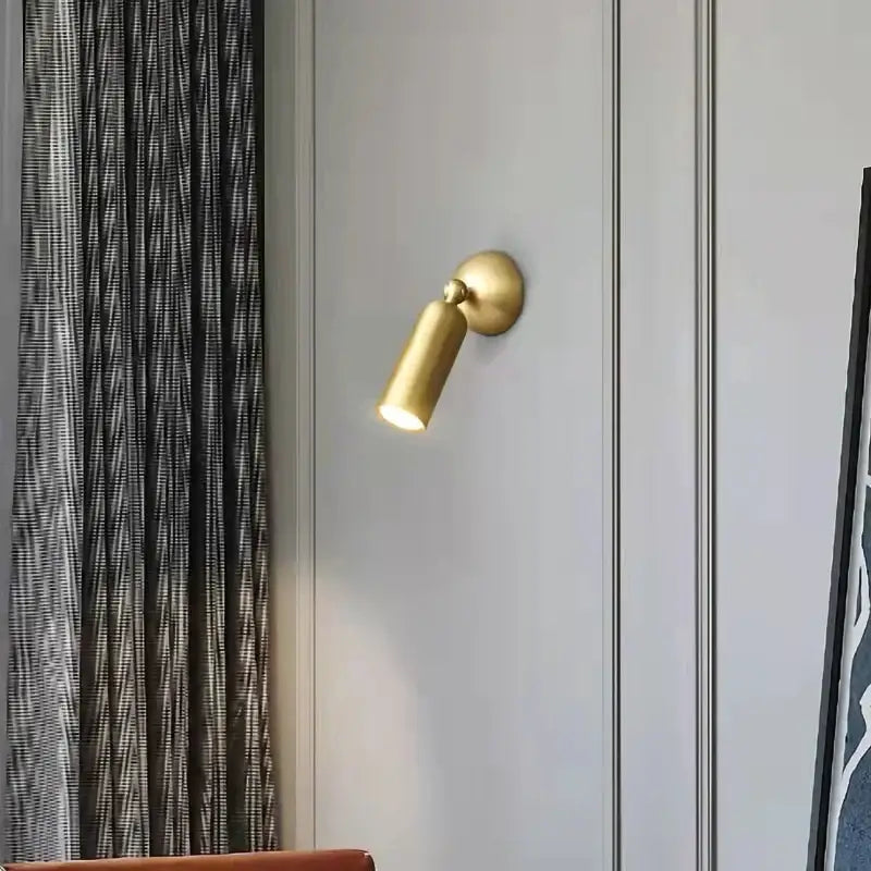 Modern brass rotatable led wall sconces bedroom gold spotlight