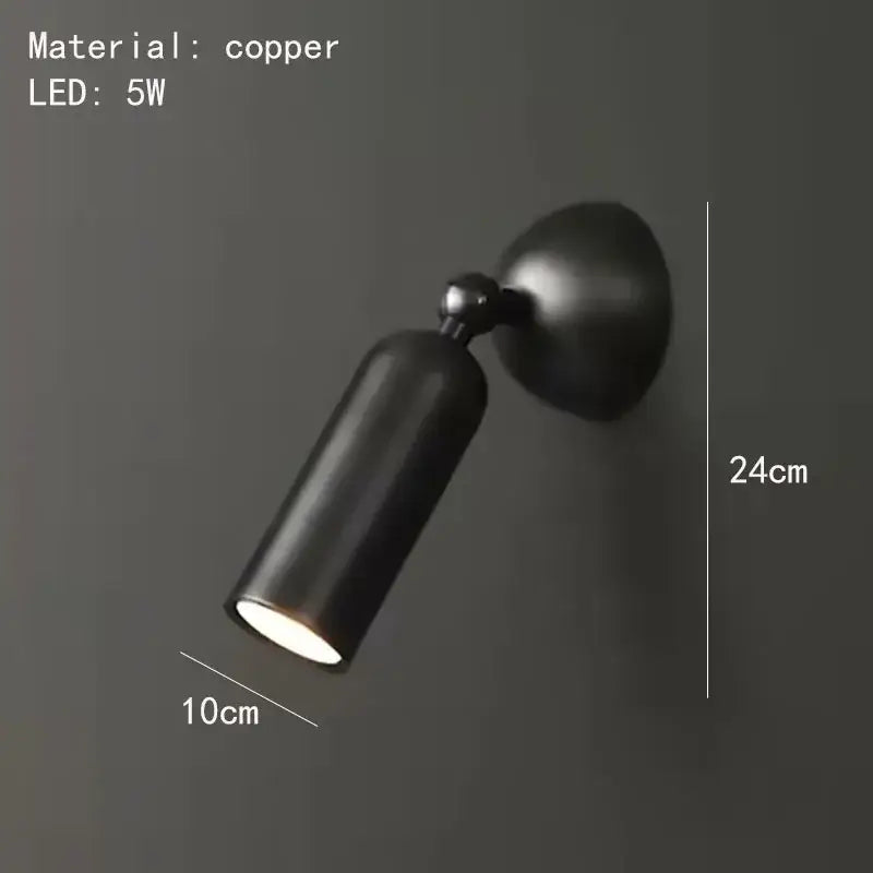 Modern brass rotatable led wall sconces bedroom gold spotlight