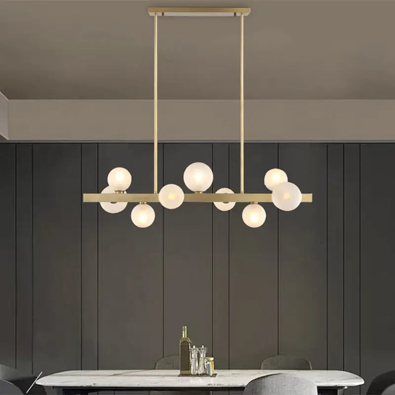 Modern brass simplicity globe pendant dining room frosted glass light