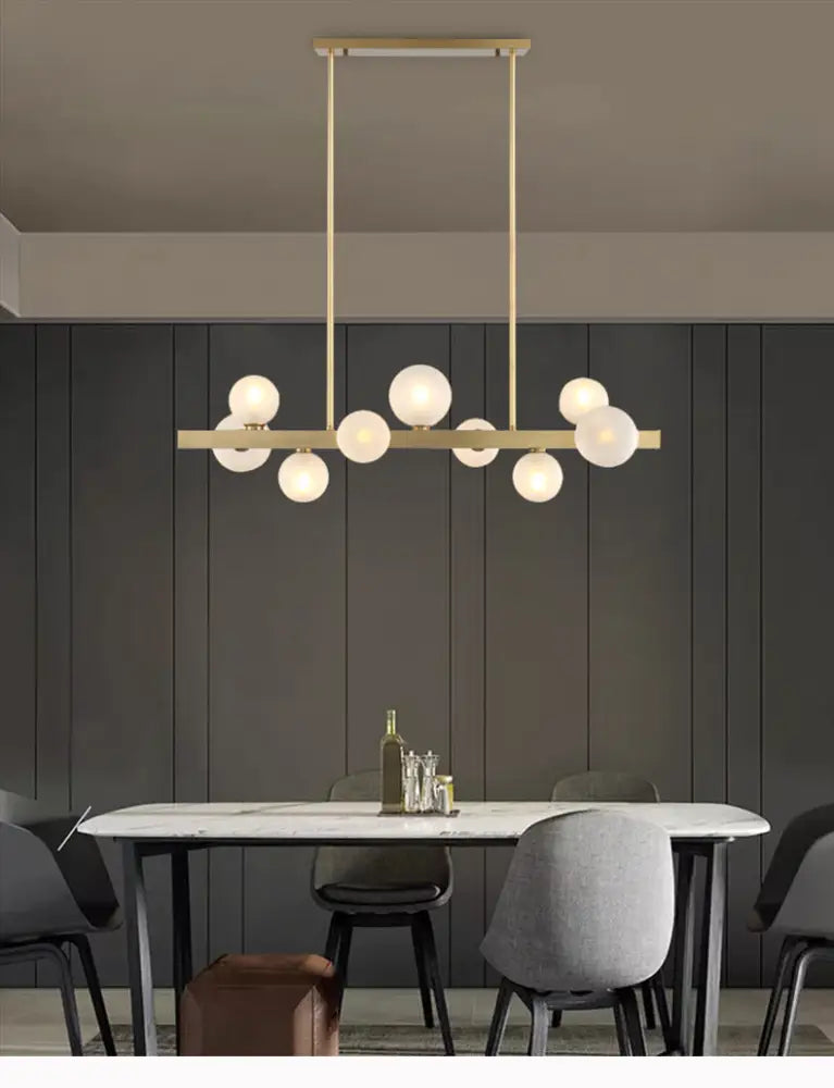 Modern brass simplicity globe pendant dining room frosted glass light