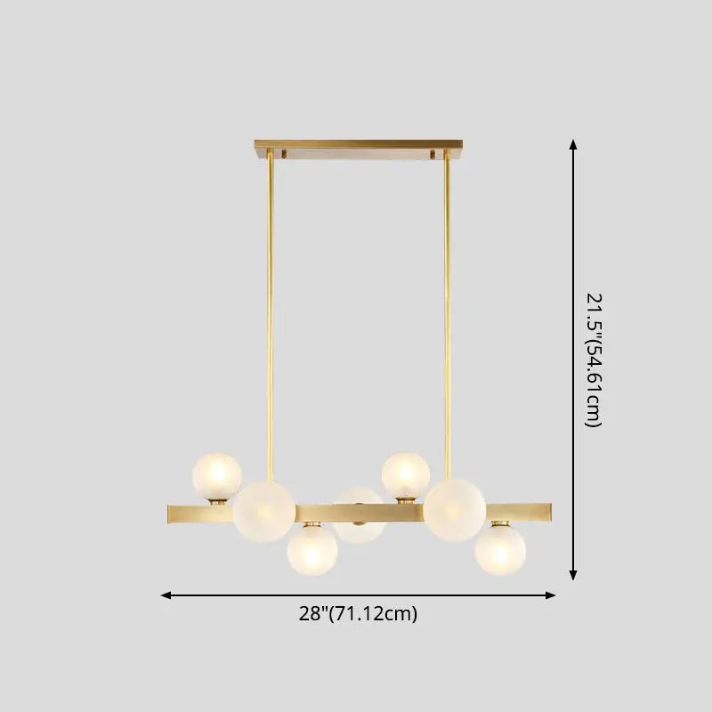 Modern brass simplicity globe pendant dining room frosted glass light