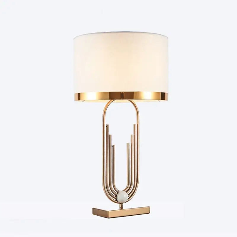Modern brass table lamp gold paperclip light for bedroom