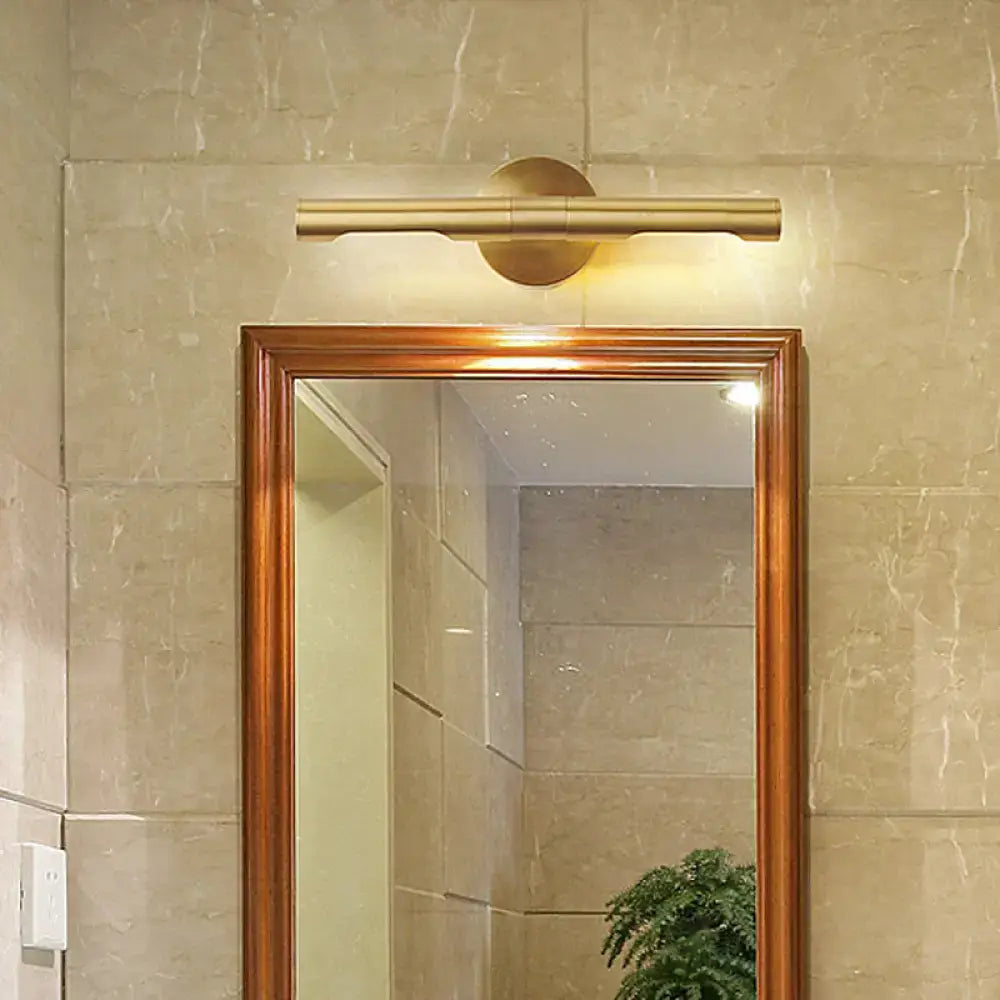 Modern brass tube vanity light bathroom wall sconce