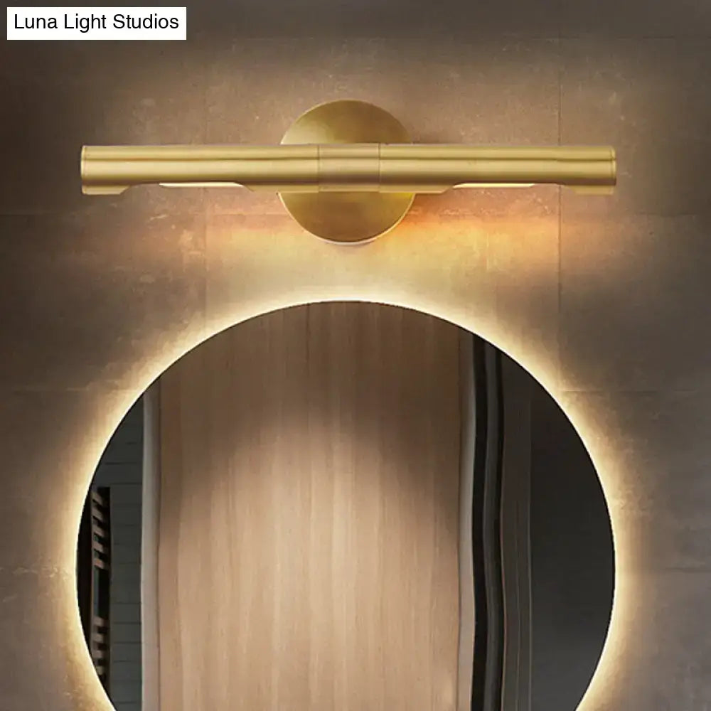 Modern brass tube vanity light bathroom wall sconce