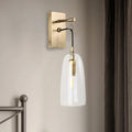 Modern brass wall mount lamp bedroom glass sconce light