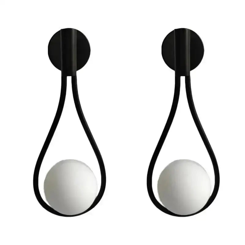 Modern brass wall sconce frosted glass teardrop living room light