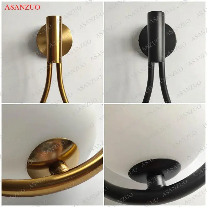 Modern brass wall sconce frosted glass teardrop living room light