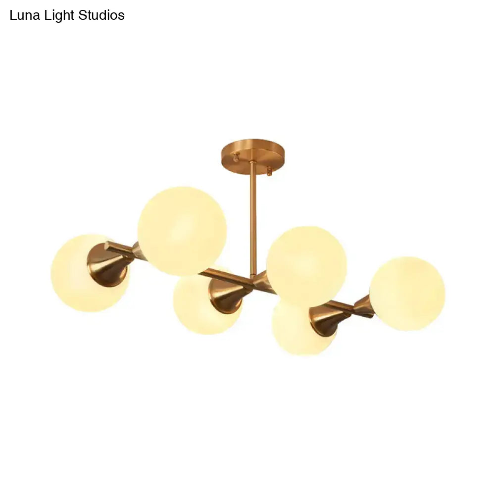 Modern brass white bubble island light kitchen chandelier
