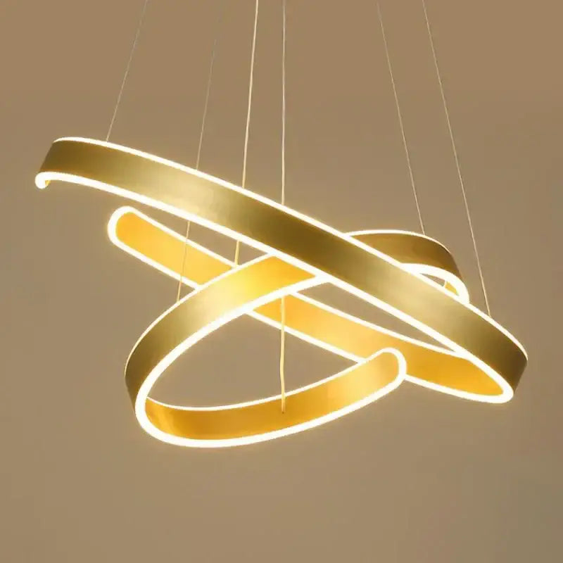 Modern bronze circle rings acrylic pendant light dining room