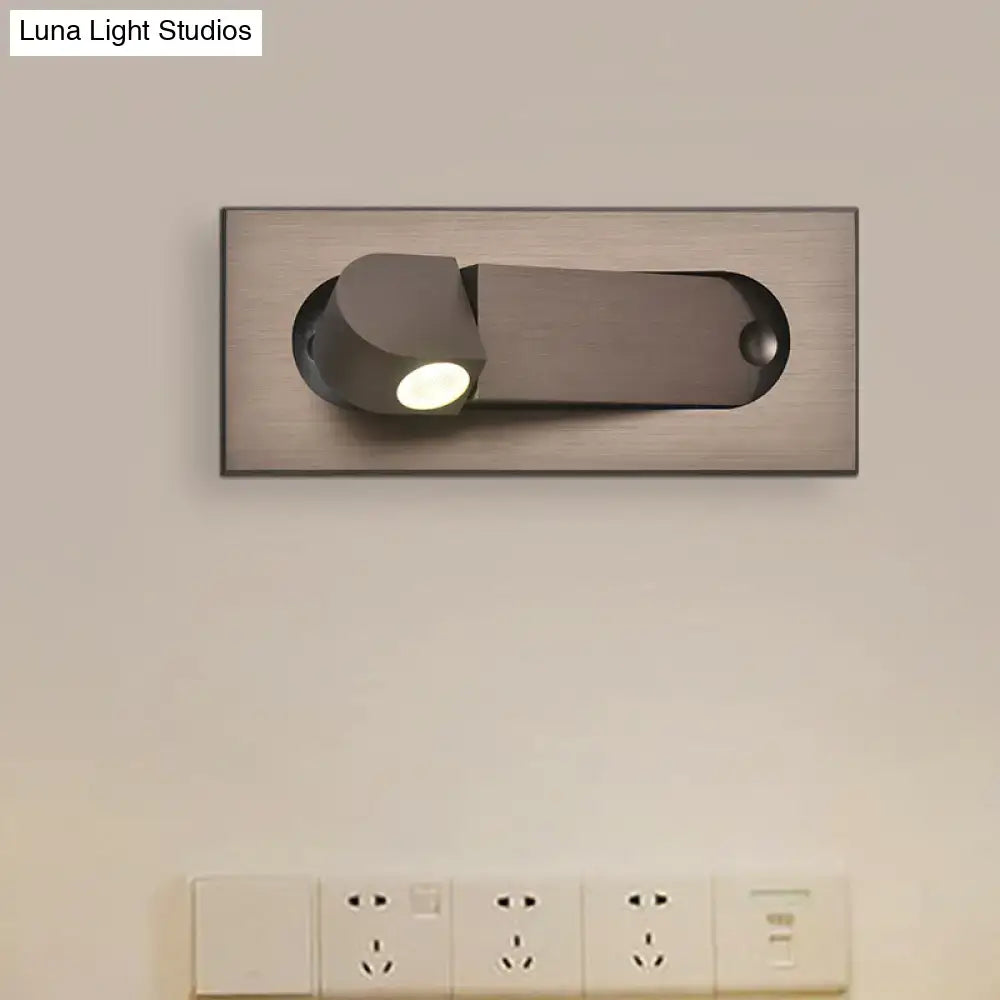 Modern bronze & coffee rectangular led wall lamp for bedroom