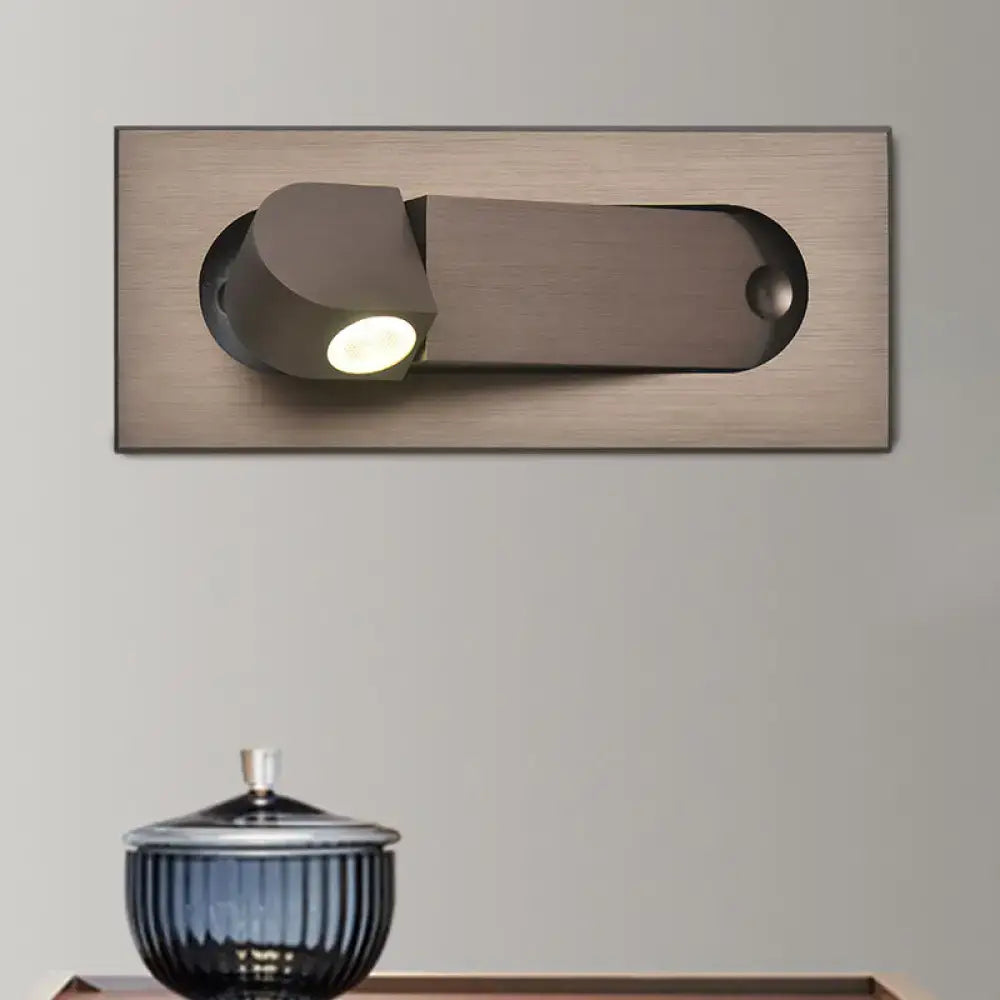 Modern bronze & coffee rectangular led wall lamp for bedroom