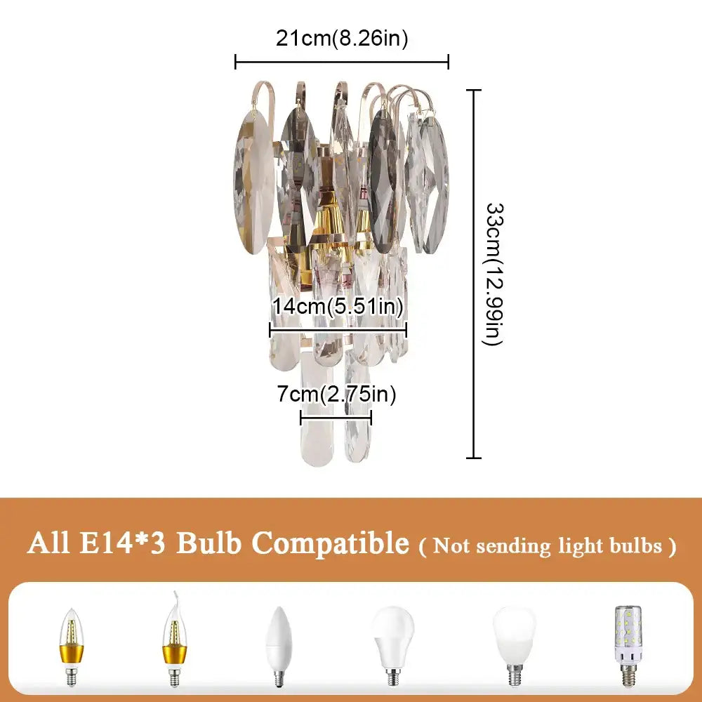 Modern bronze decorbites crystal led wall light for living room