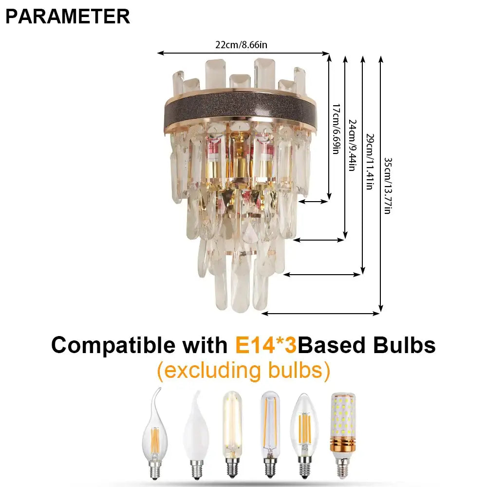 Modern bronze decorbites crystal led wall light for living room