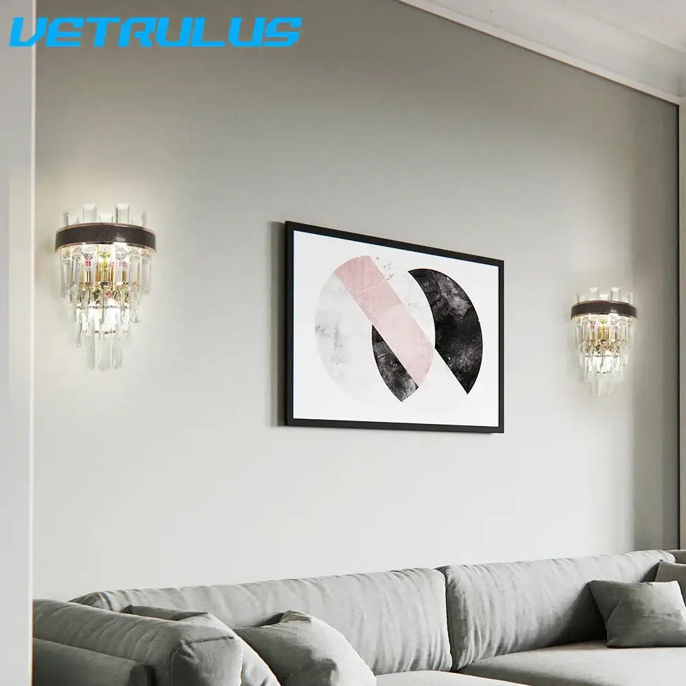 Modern bronze decorbites crystal led wall light for living room