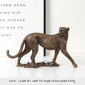 Modern bronze leopard statue – living room office decor figurine