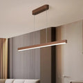 Modern bronze metal linear island pendant – kitchen warm white light