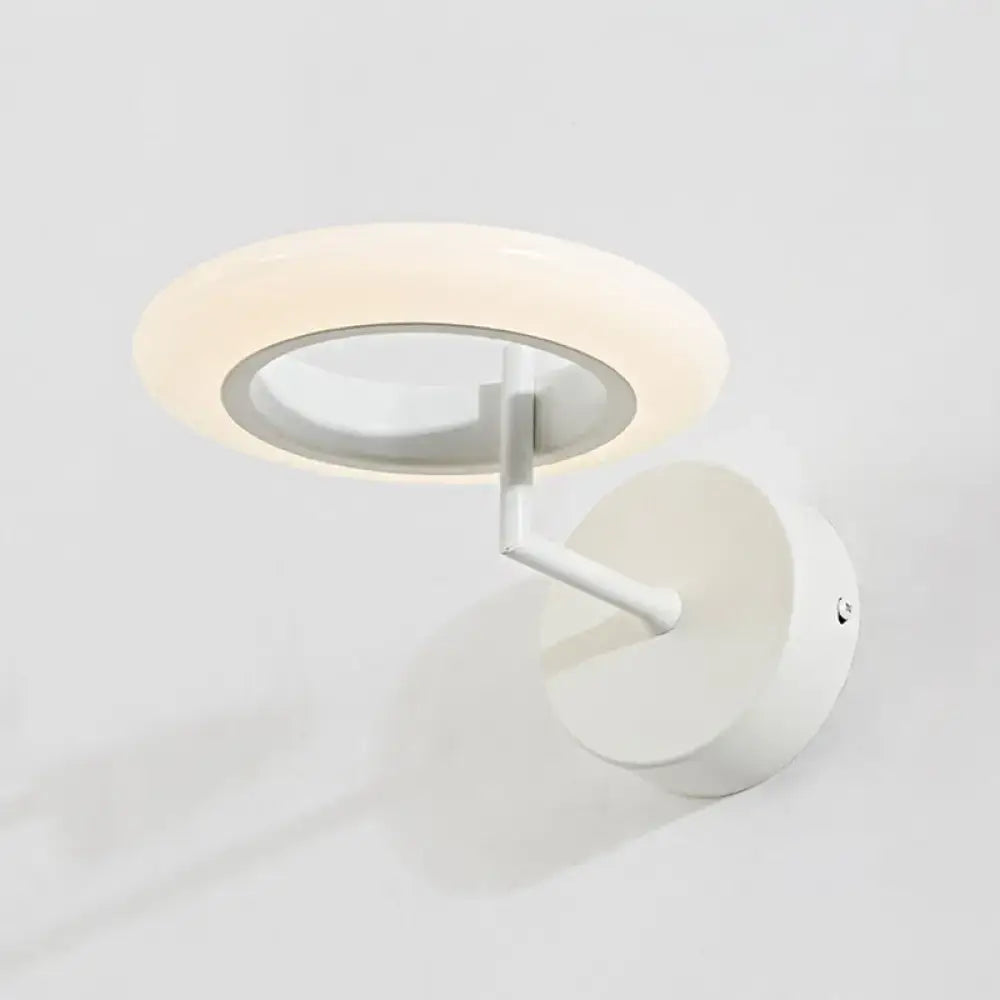 Modern bronze round led wall lamp bedroom frosted glass light 110v-120v