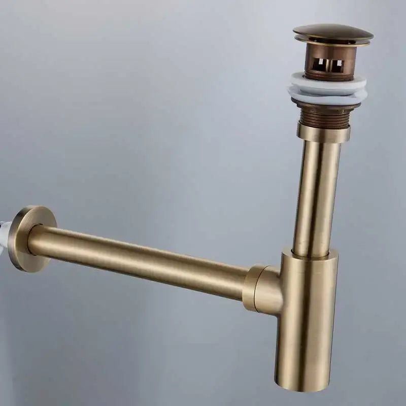 Modern bronze round siphon bottle trap bathroom sink drain pipe