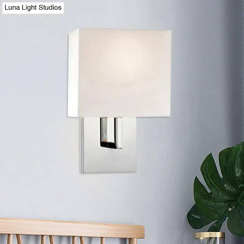 Modern brown fabric wall mount sconce – bedroom cylinder light