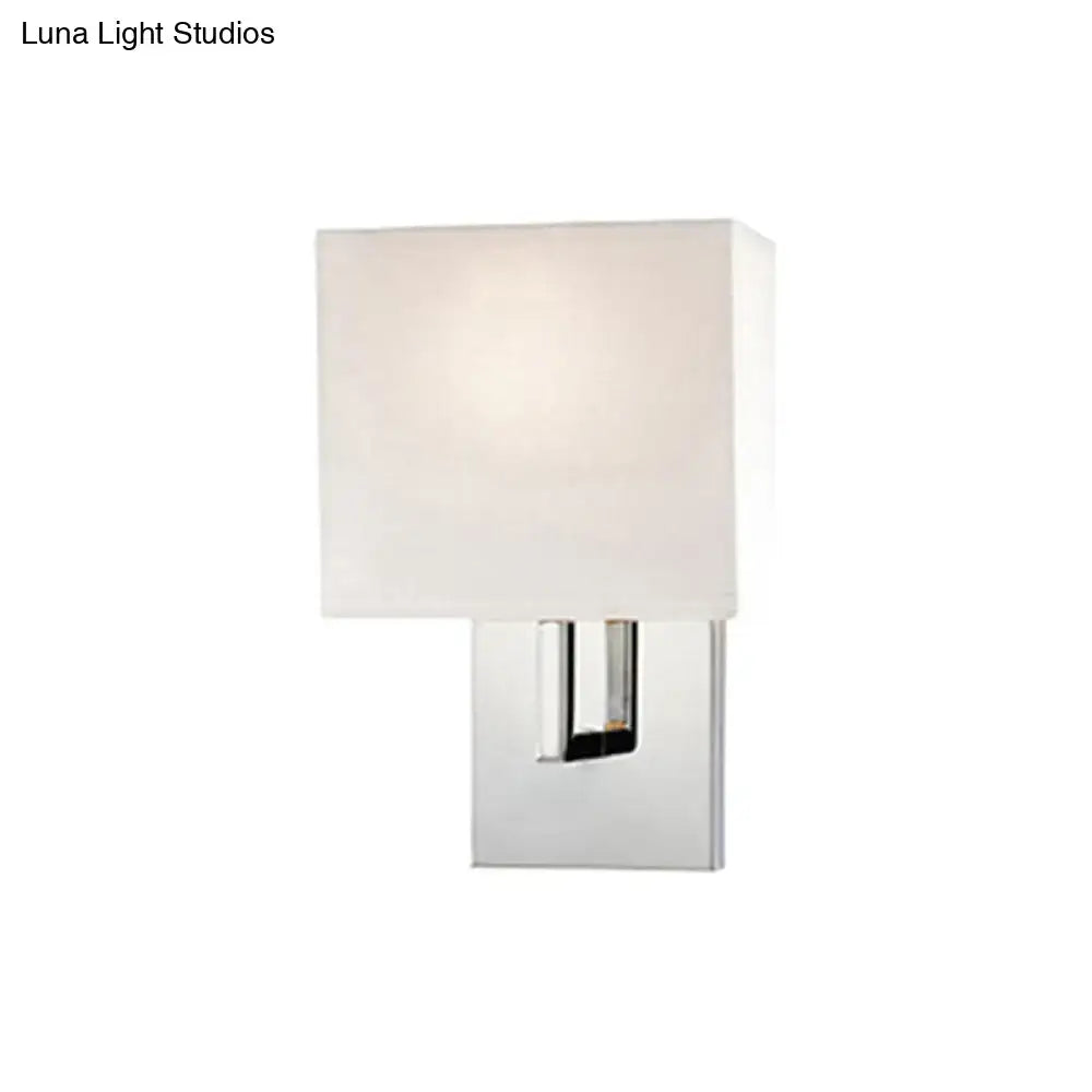 Modern brown fabric wall mount sconce – bedroom cylinder light