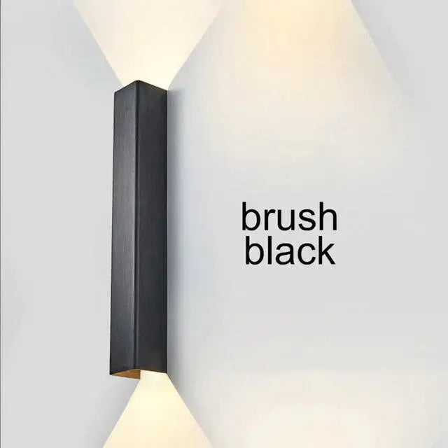 Modern brushed aluminum rectangular wall sconce bedroom ambient light