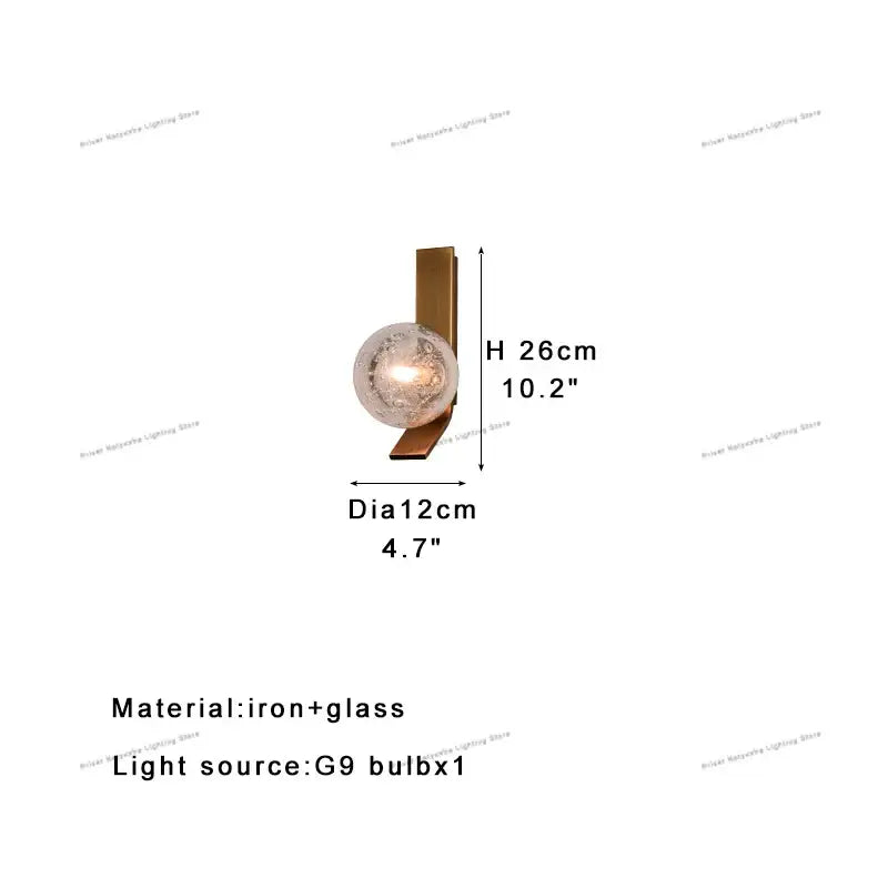 Modern brushed brass and frosted glass wall sconce lamps bedroom set
