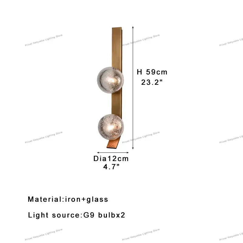 Modern brushed brass and frosted glass wall sconce lamps bedroom set