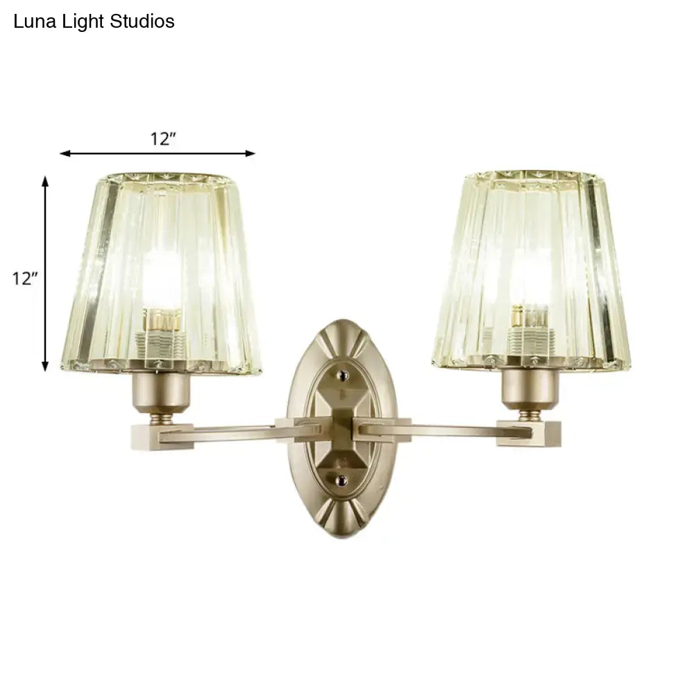 Modern brushed brass and green glass wall sconce bedroom light fixture