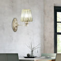 Modern brushed brass and green glass wall sconce bedroom light fixture
