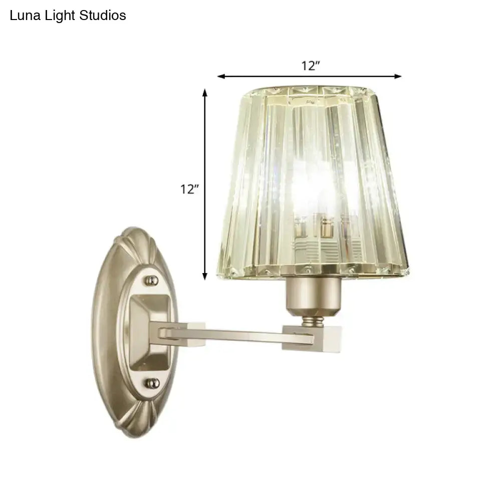 Modern brushed brass and green glass wall sconce bedroom light fixture
