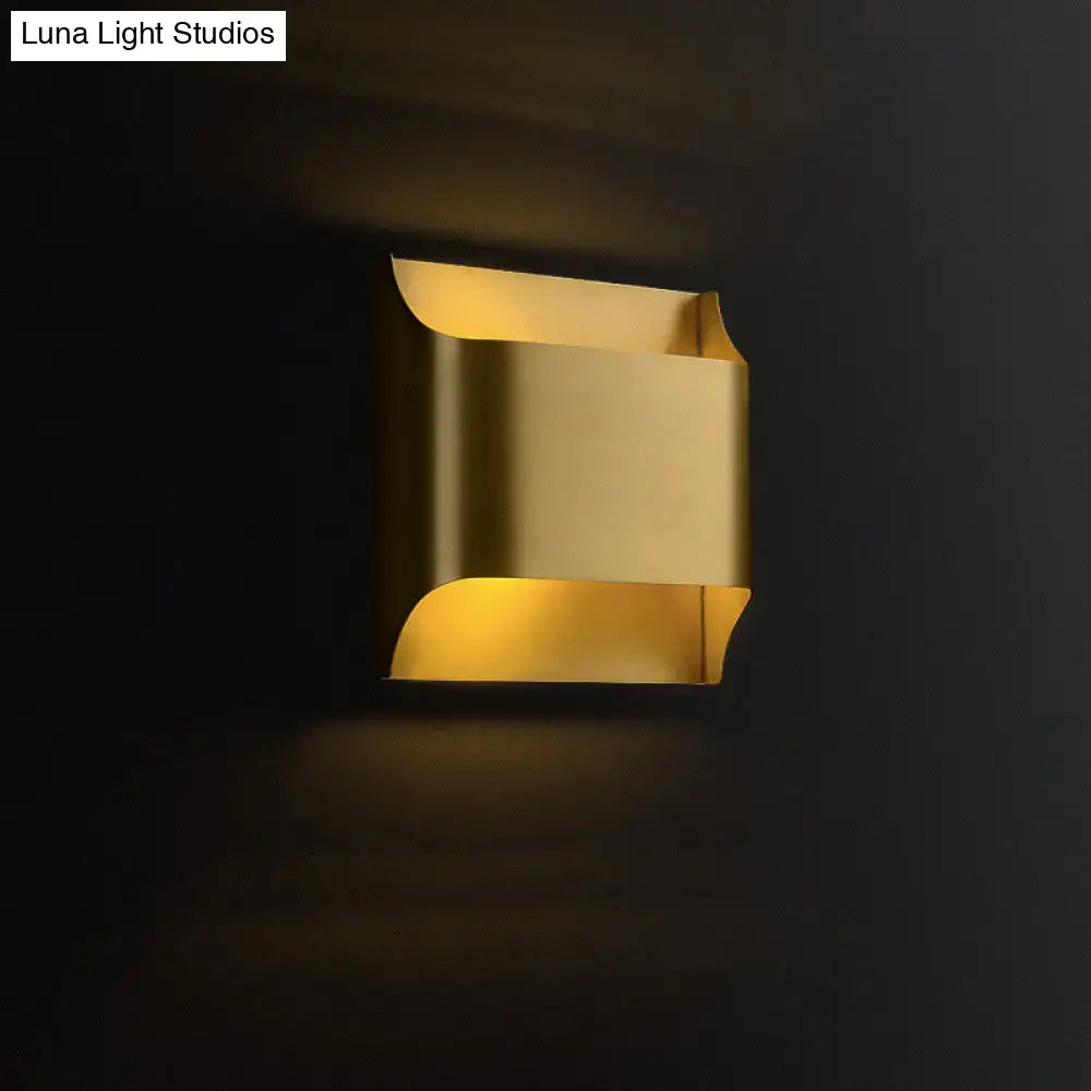 Modern brushed brass flush wall sconce stairwell geometric light