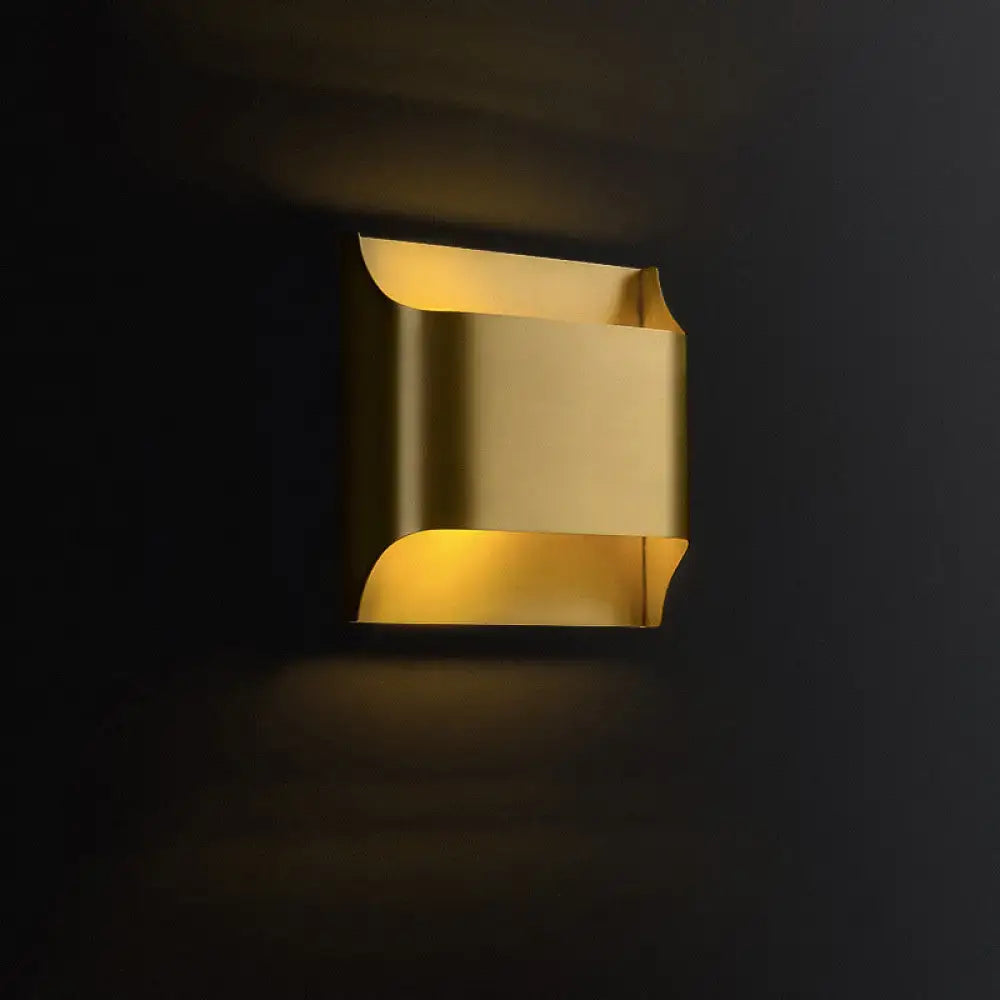 Modern brushed brass flush wall sconce stairwell geometric light
